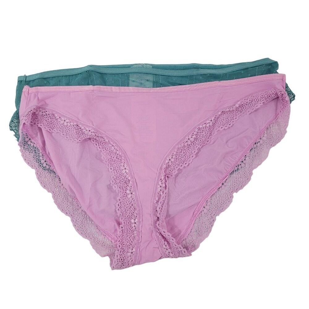 Secret Treasures Women’s Polka Dot Mesh & Lace Trim 3-Pack Bikini Panties - XS - Picture 6 of 11